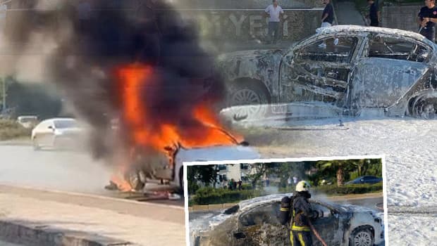 Antalya'da LPG'li otomobil alev alev yandı: 4 kişi yaralı