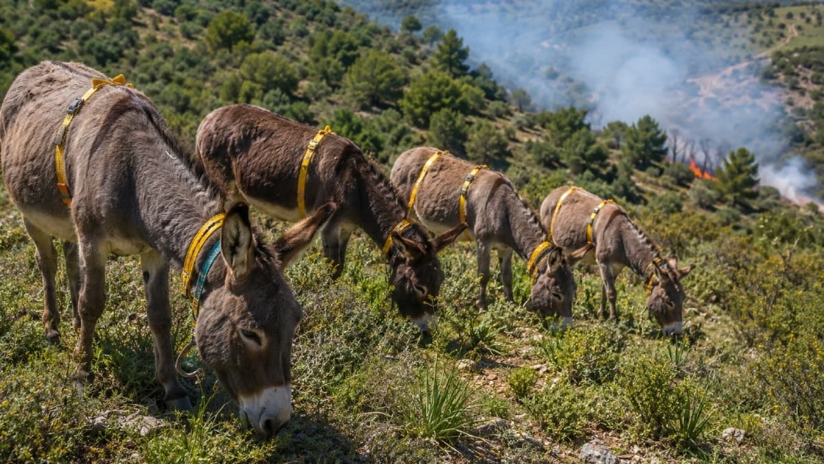 Orman yangınlarına karşı 'eşek timi': Günde 7 saat nöbet tutuyorlar