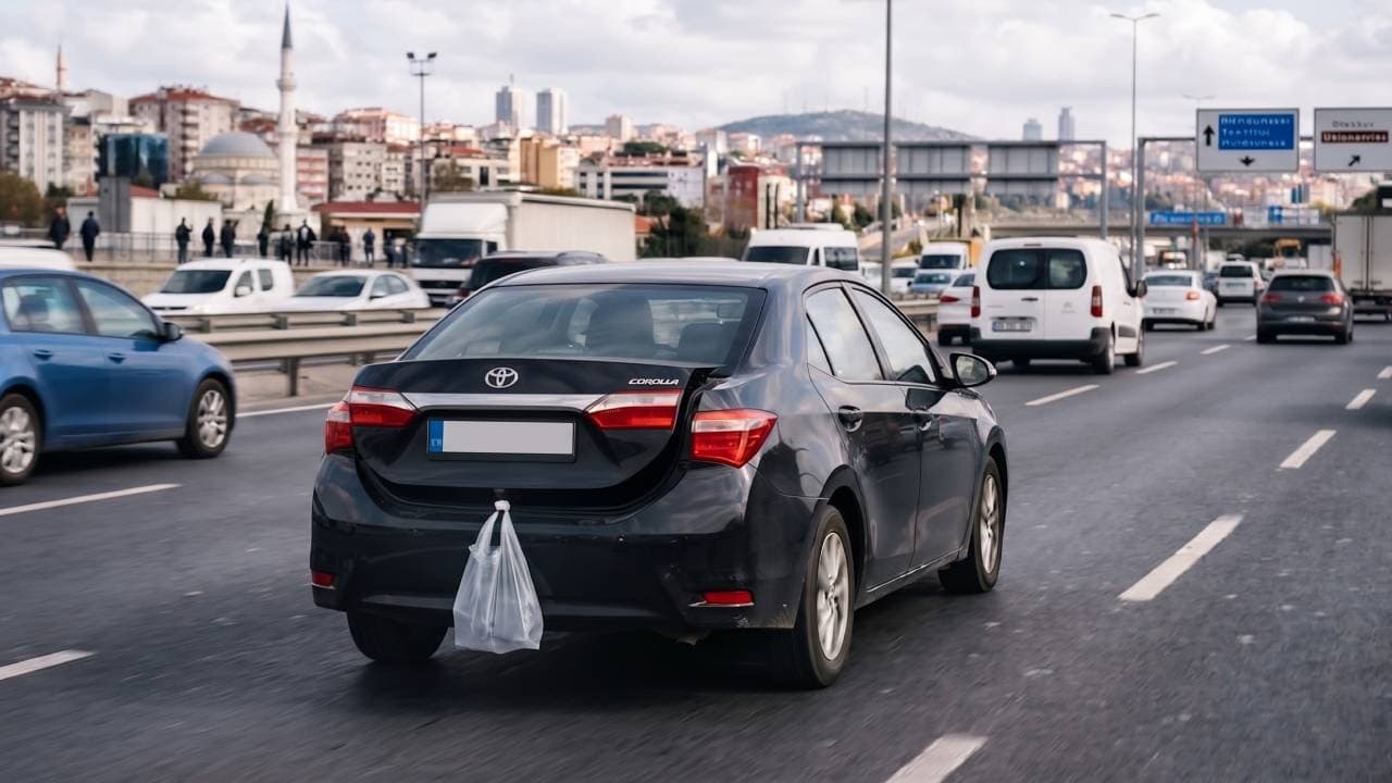 Trafikte Bagajda Asılı Beyaz Poşet Görürseniz Dikkat: O Anı Yaşayanlar Yavaşlamanız Gerektiğini Söylüyor