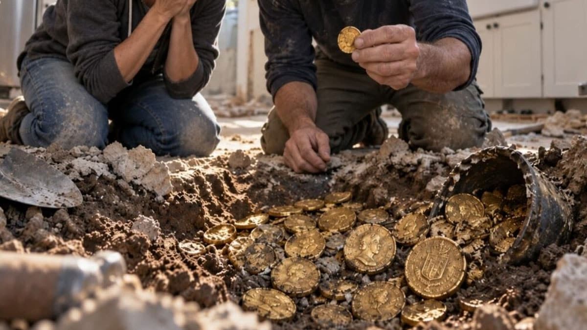 Mutfak yenileme sırasında 200 yıllık hazine ortaya çıktı: 82 altın sikke bulundu
