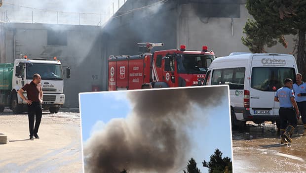 Gaziantep'te tekstil fabrikası alevlere teslim oldu
