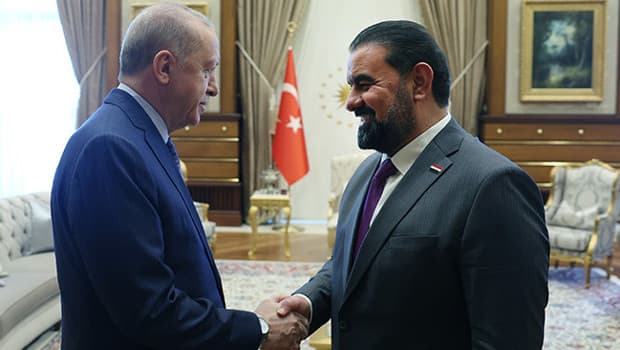 Erdoğan, Irak Temsilciler Meclisi Başkanı Halbusi ile Beştepe'de bir araya geldi