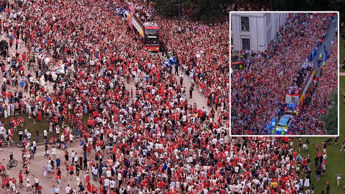Norveç Milli Takımı'na Oslo'da tarihi karşılama: 100 bin kişi meydanlara akın etti